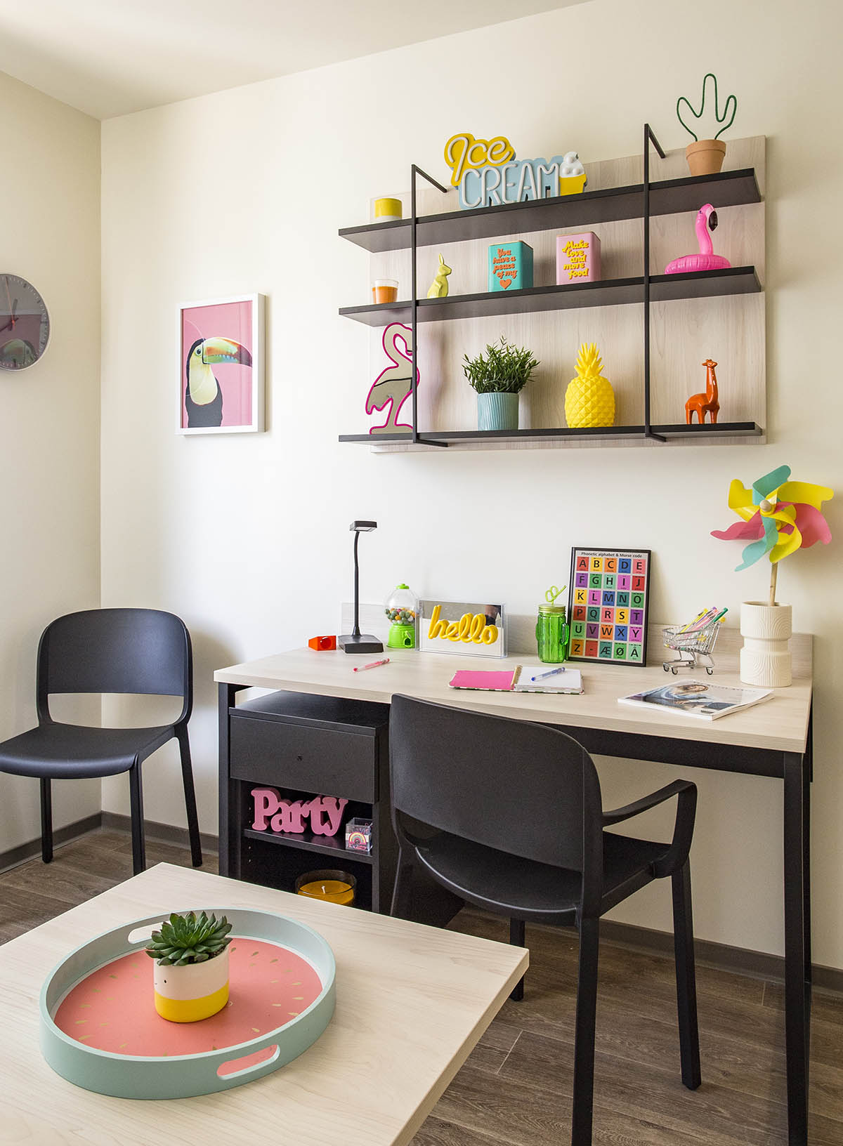 Pièce de vie d'un studio de notre résidence étudiante Le Castel à Nancy
