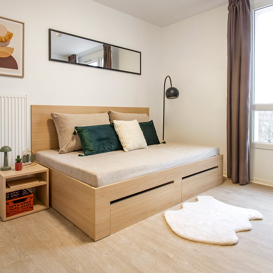 Pièce de vie d'un studio de notre résidence étudiante Ekinox à Nancy